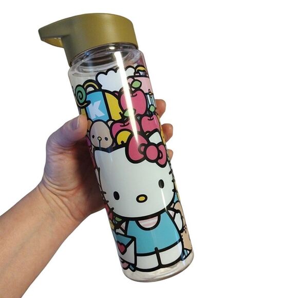 HELLO KITTY Colorful Water Bottle And Glass Tumbler Bundle NWT - Picture 4 of 16
